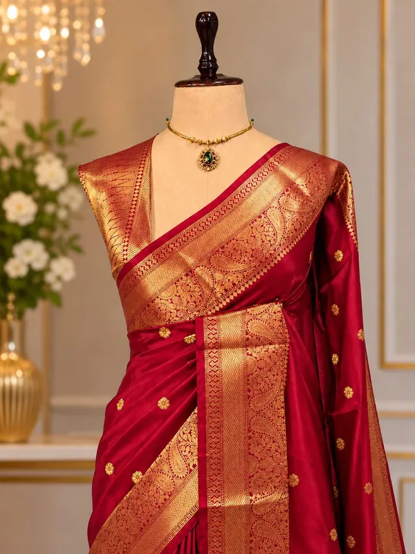 Red_Semi_Katan_Soft_Silk_Saree_Daily_Wear_For_Women