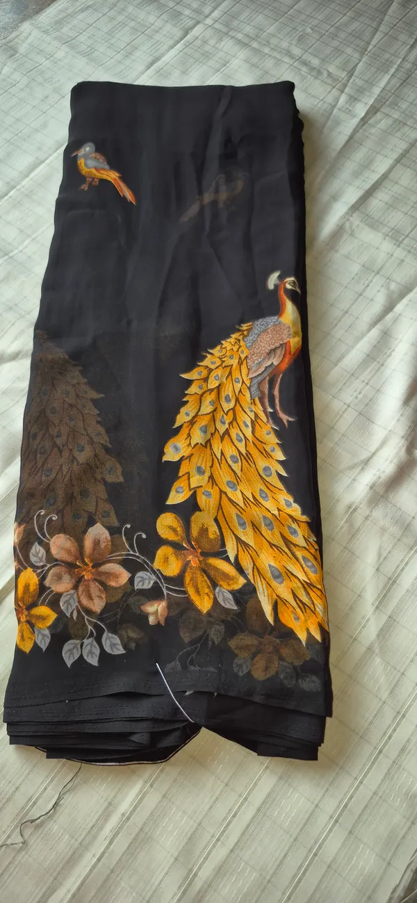 Black_And_Gold_Georgette_Silk_Saree_Saree_Daily_Wear_For_Women