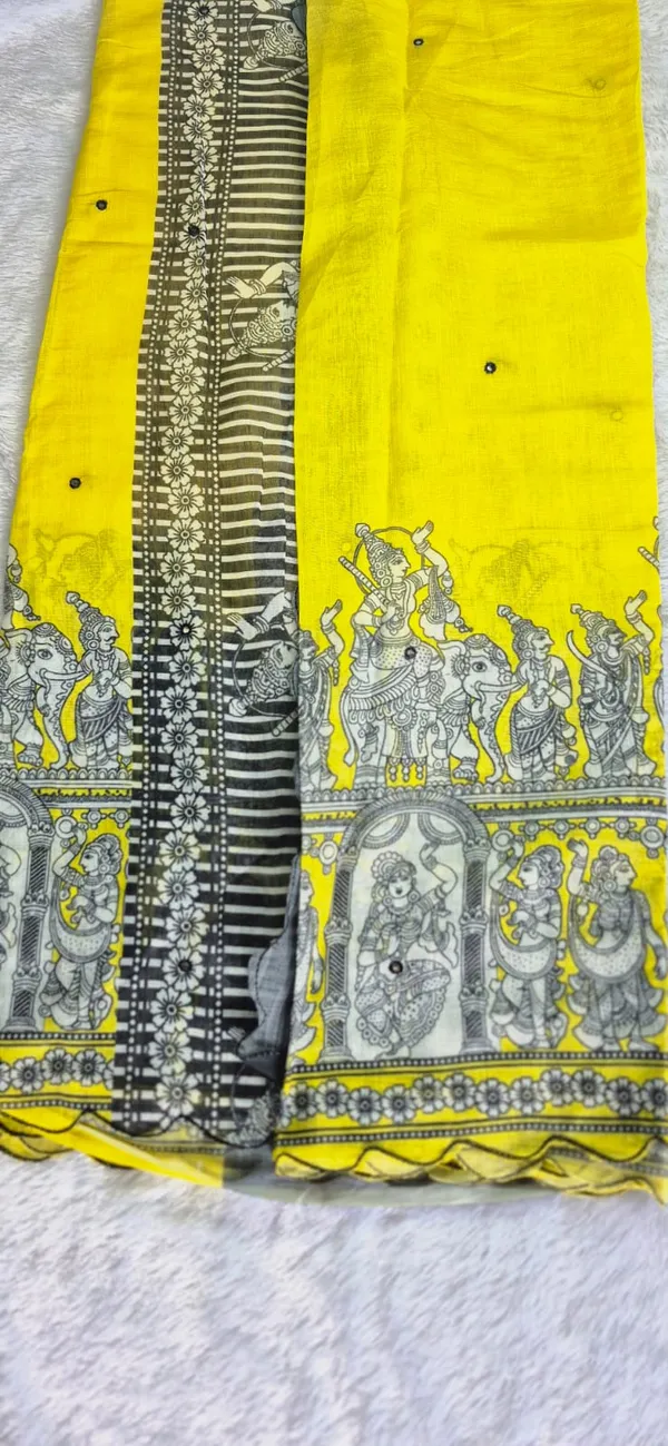 Multicolor_Lenin_Cotton_Saree_Saree_Daily_Wear_For_Women