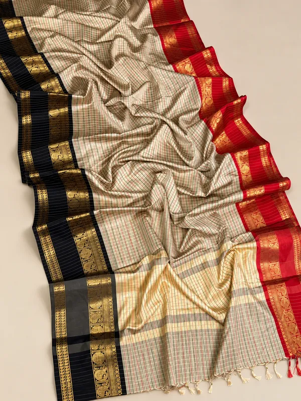 Banarasi_ganga_jamuna_cheks_design_soft_&_lightweight_saree