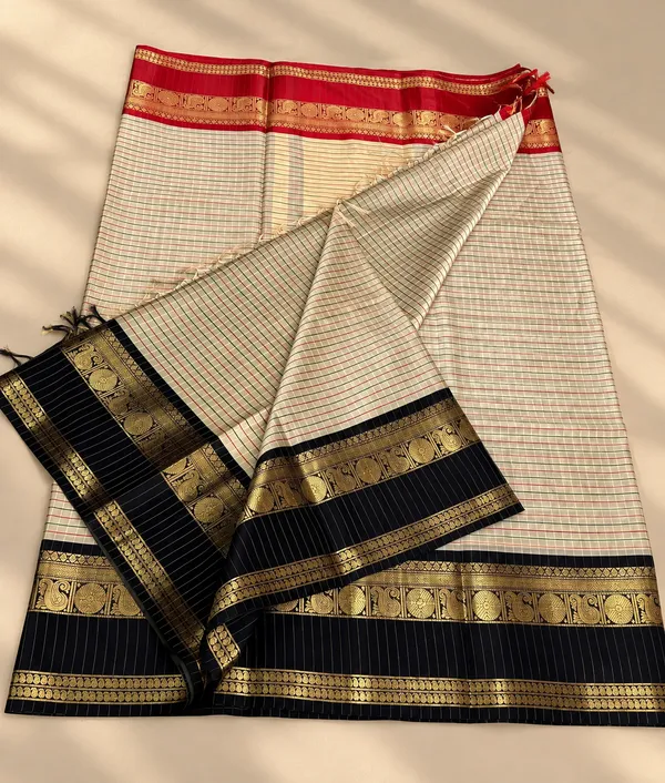 Banarasi_ganga_jamuna_cheks_design_soft_&_lightweight_saree