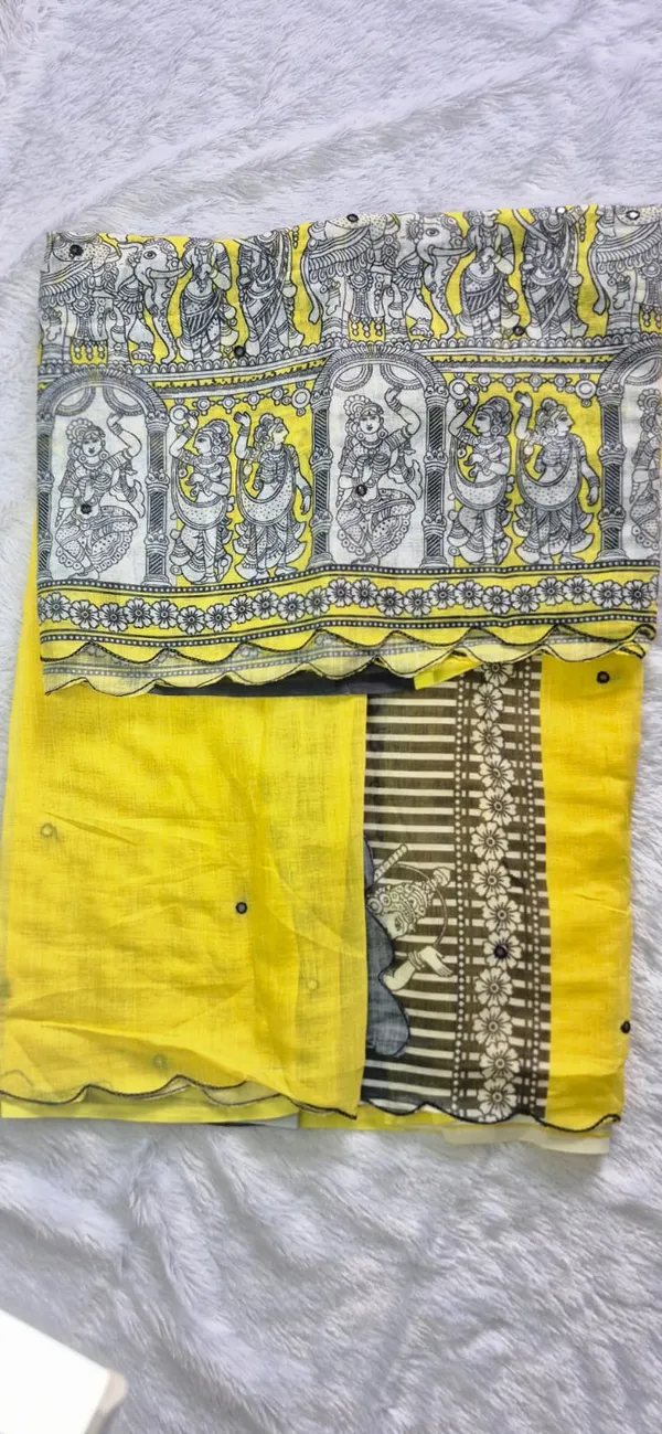Multicolor_Lenin_Cotton_Saree_Saree_Daily_Wear_For_Women