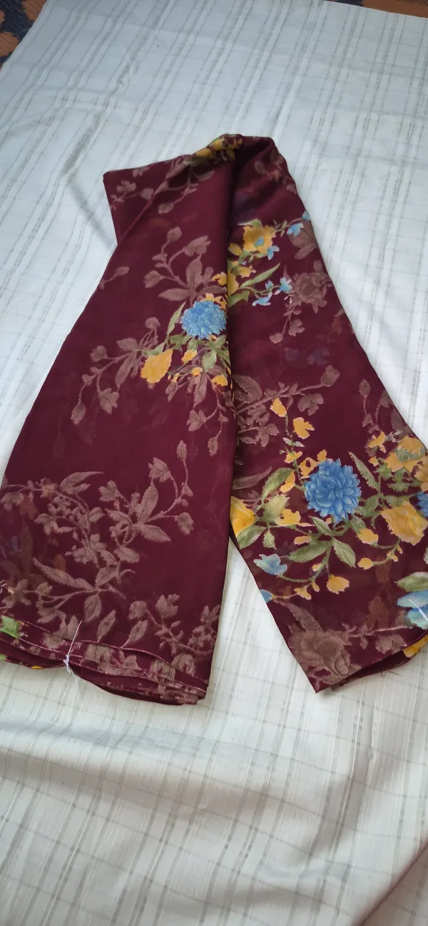 Maroon_Georgette_Saree_Daily_Wear_For_Women