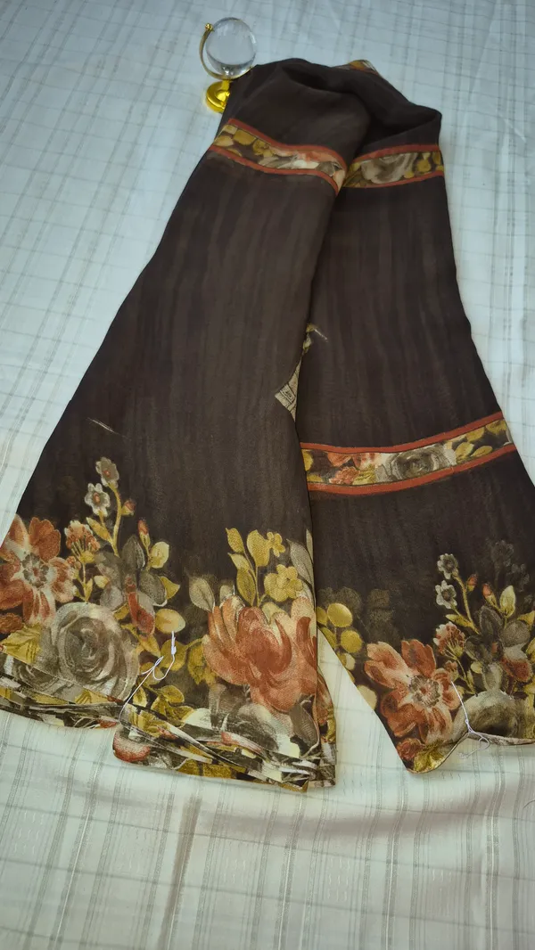 Brown_Georgette_Saree_Daily_Wear_For_Women