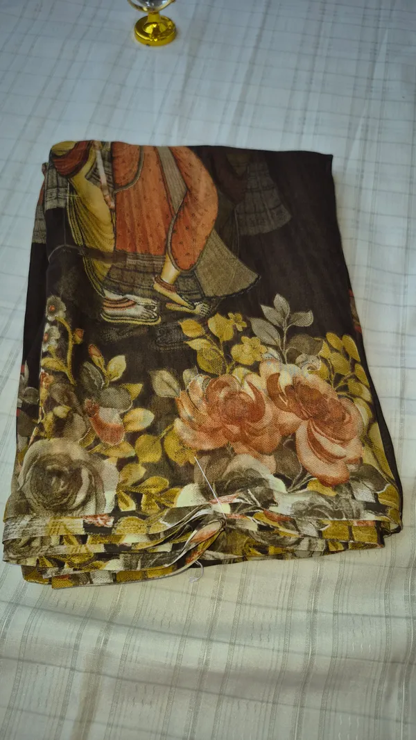 Brown_Georgette_Saree_Daily_Wear_For_Women