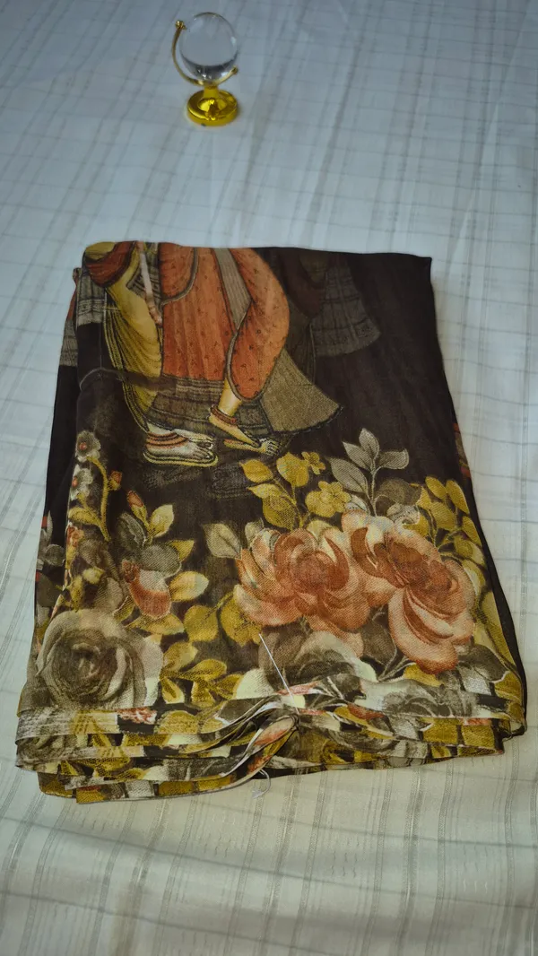 Brown_Georgette_Saree_Daily_Wear_For_Women