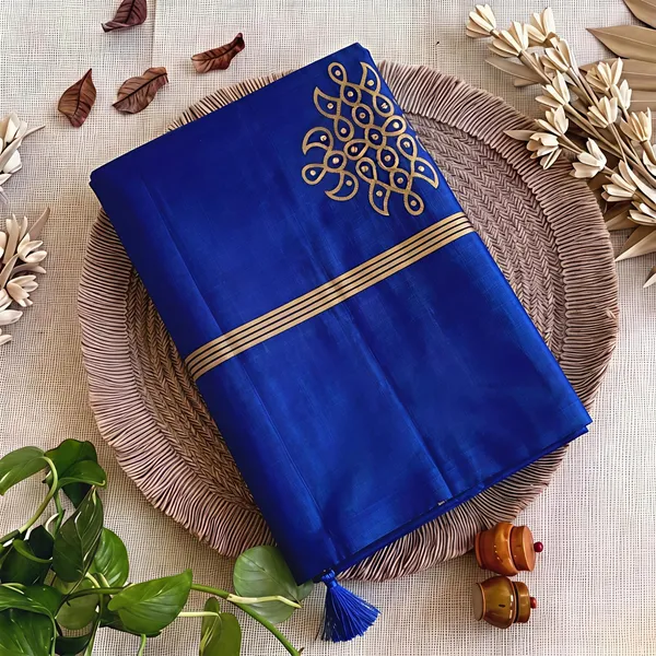 Blue_And_Gold_Semi_Chennai_Soft_Silk_Saree_Daily_Wear_For_Women