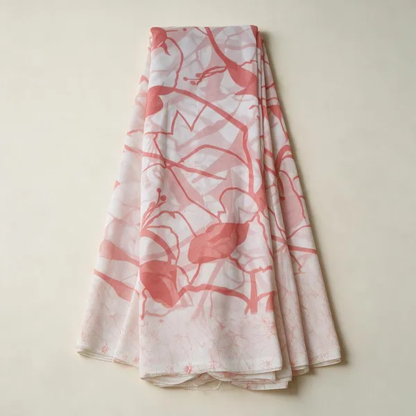 White_And_Red_Georgette_Saree_Daily_Wear_For_Women