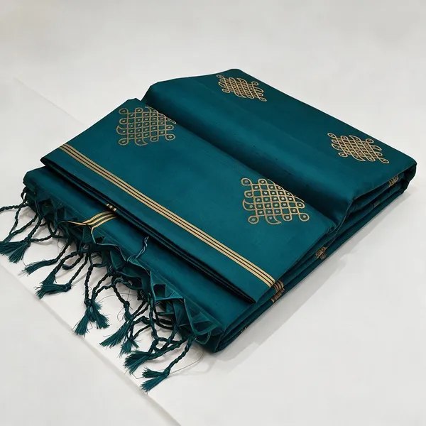 Deep_Sea_Green_And_Gold_Semi_Chennai_Soft_Silk_Saree_Daily_Wear_For_Women