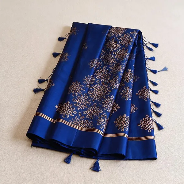 Blue_And_Gold_Semi_Chennai_Soft_Silk_Saree_Daily_Wear_For_Women
