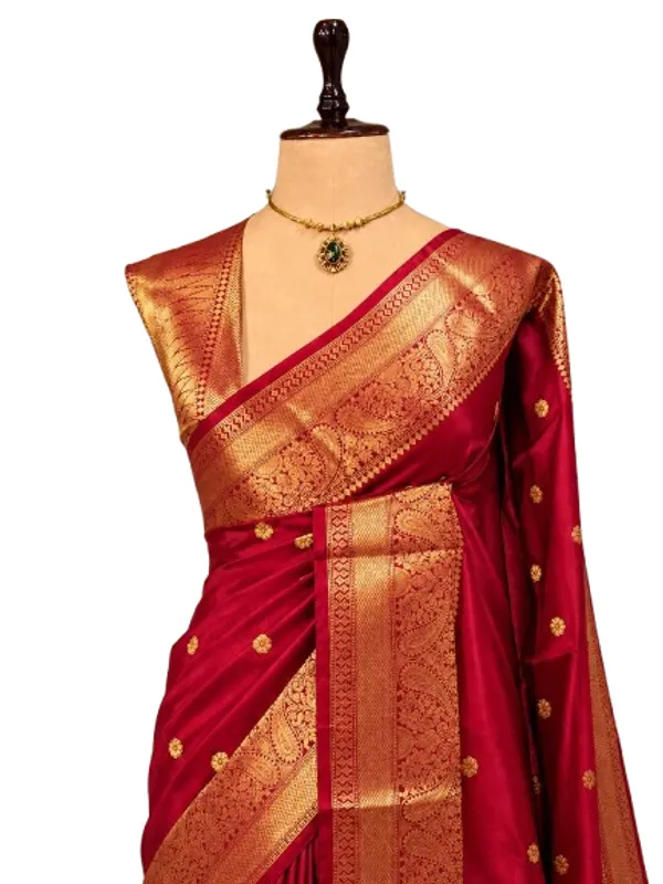 Red_Semi_Katan_Soft_Silk_Saree_Daily_Wear_For_Women