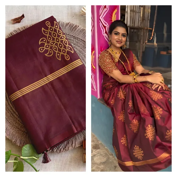 Coffee_Maroon_And_Gold_Semi_Chennai_Soft_Silk_Saree_Daily_Wear_For_Women