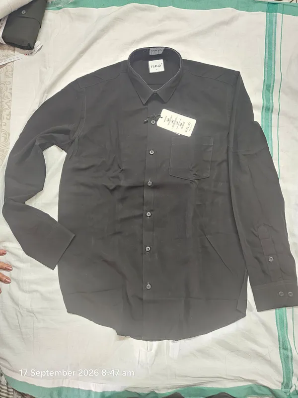 Black_Viscose_Plain_Shirt_For_Men
