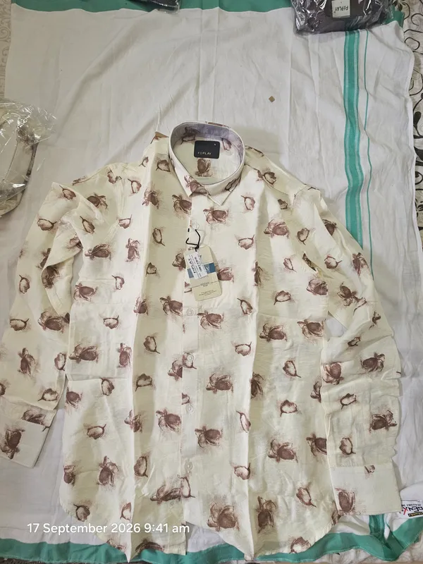 Cream_Cotton_Botanical_Print_Shirt_For_Men