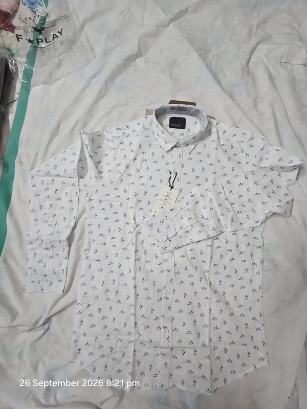 White_Floral_Cotton_Printed_Shirt_For_Men