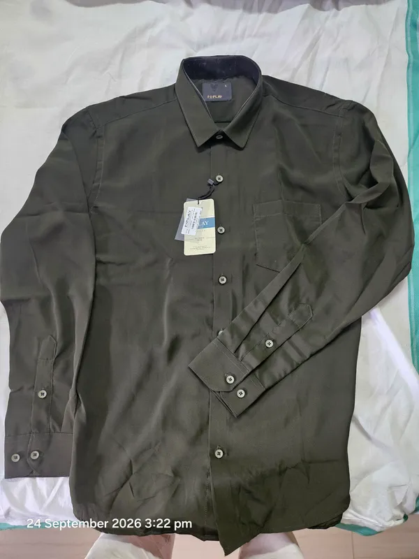Olive_Green_Viscose_Plain_Shirt_For_Men