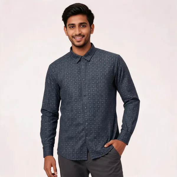 Dusty_Blue_Cotton_Printed_Shirt_For_Men