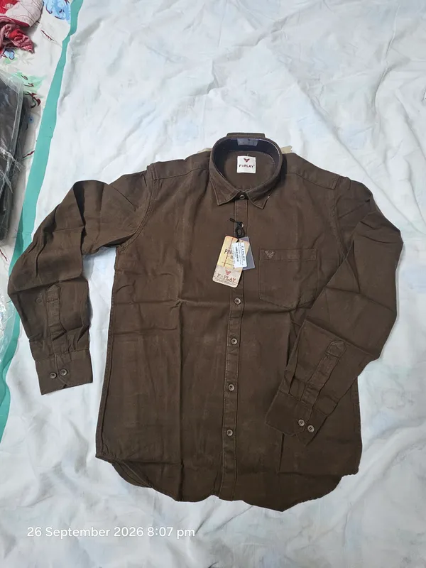 Coffee_Brown_Cotton_Twill_Plain_Patch_Pocket_Shirt_For_Men