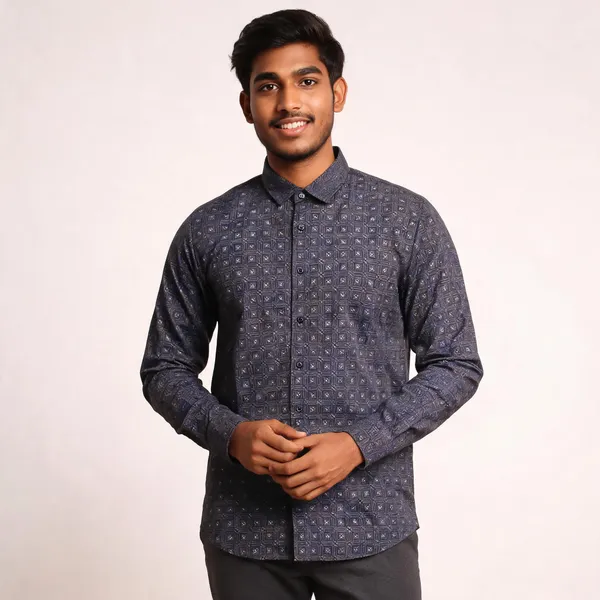 Charcoal_Grey_Cotton_Printed_Shirt_For_Men