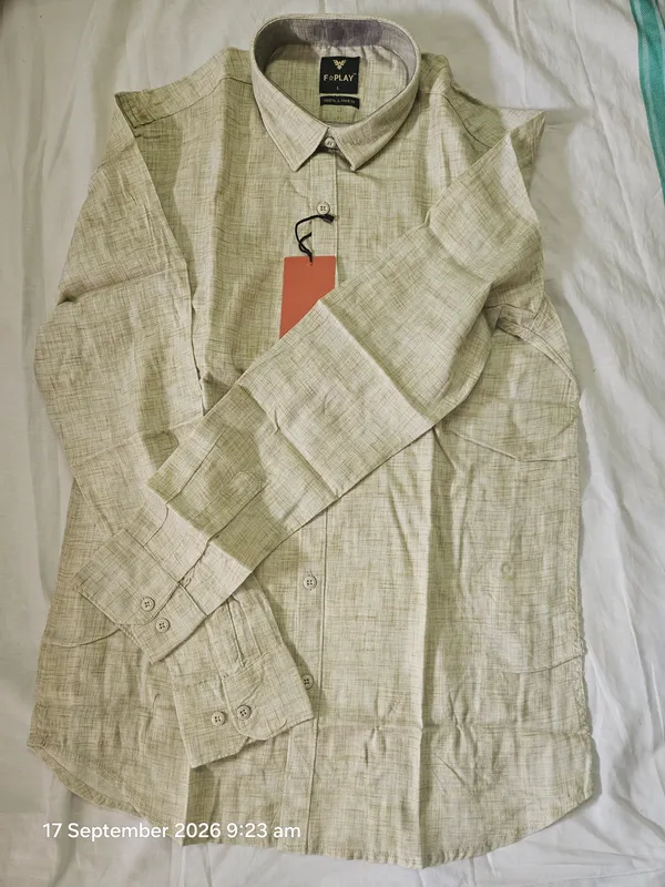Sage_Beige_Pure_Linen_Plain_Shirt_For_Men