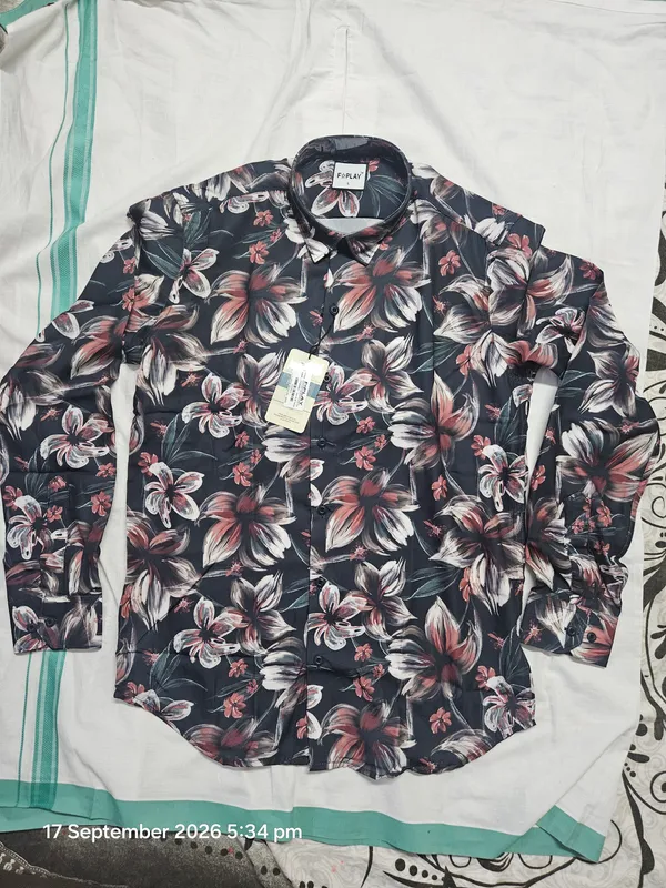Black_Floral_Viscose_Printed_Shirt_For_Men