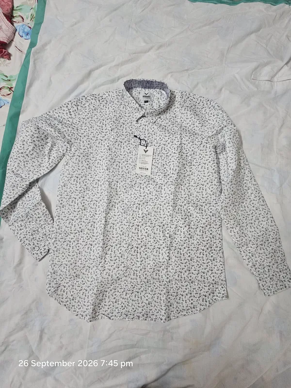 White_Floral_Cotton_Printed_Shirt_For_Men
