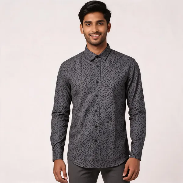 Grey_Cotton_Floral_Printed_Shirt_For_Men