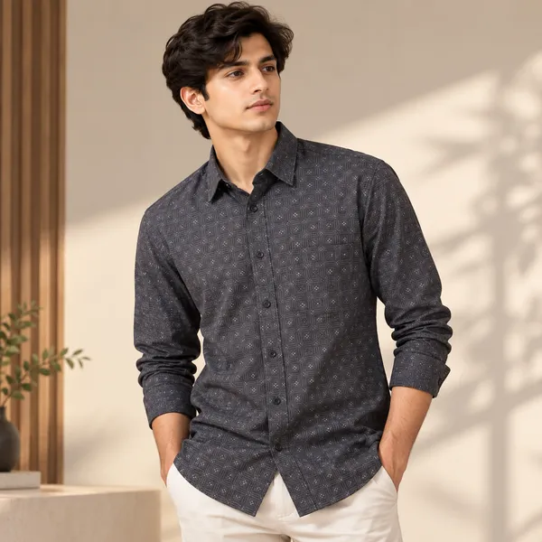 Charcoal_Grey_Cotton_Printed_Shirt_For_Men