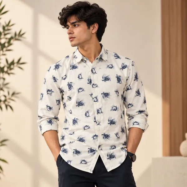 Ivory_Blue_Cotton_Botanical_Printed_Shirt_For_Men