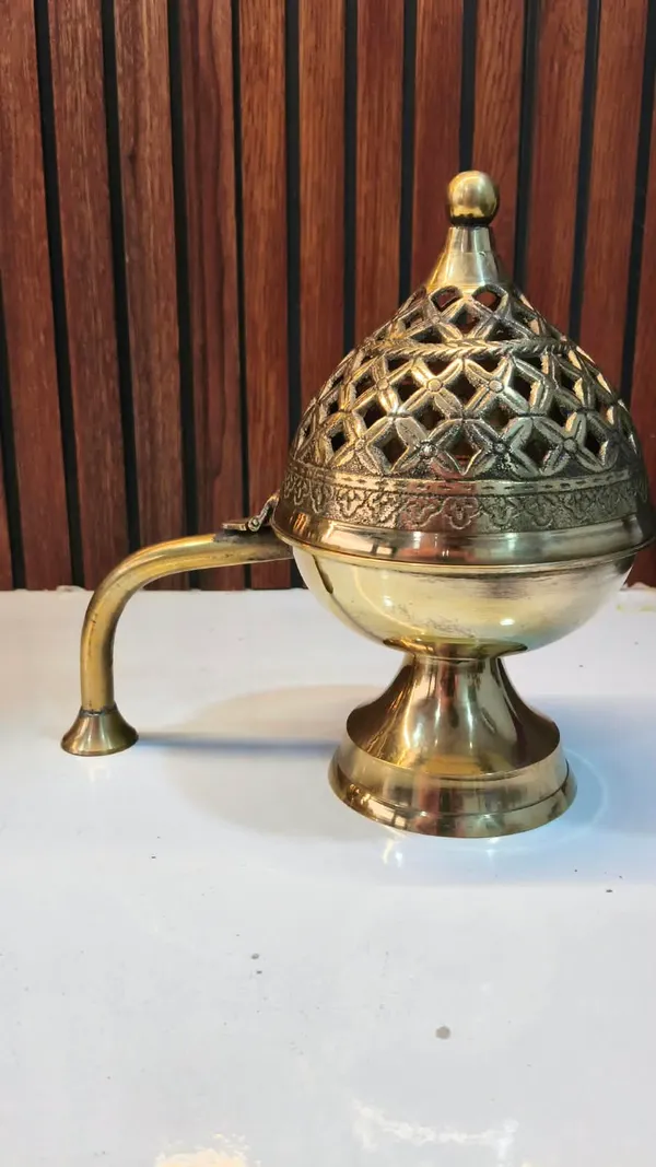 Golden_Finish_Ornate_Perforated_Incense_Burner