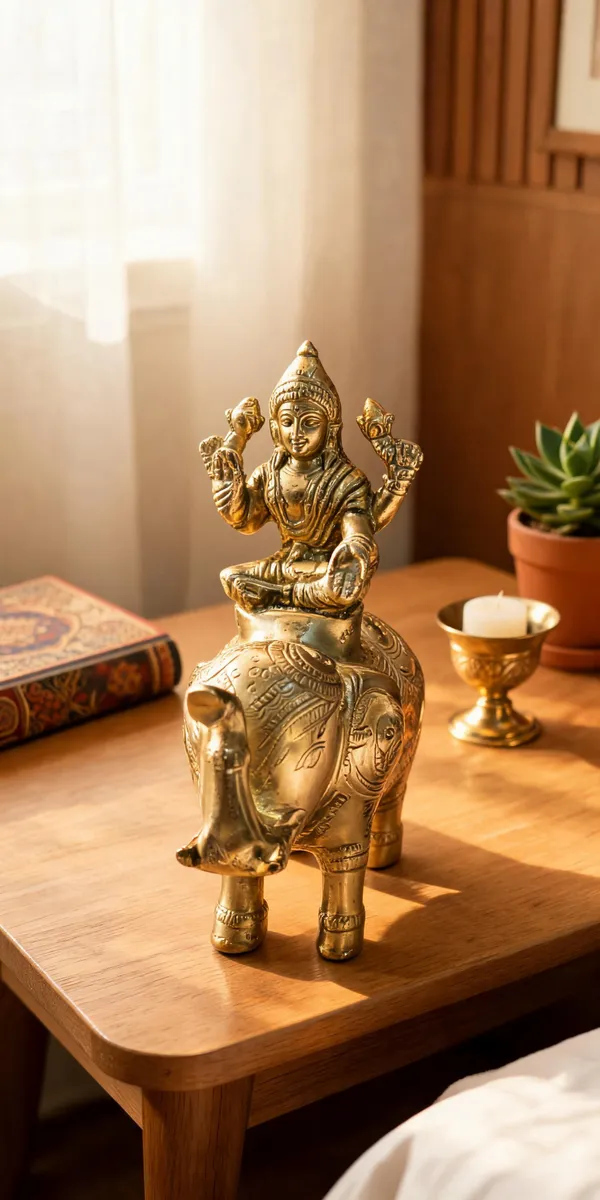 Brass_Lakshmi_Seated_On_Elephant_Idol