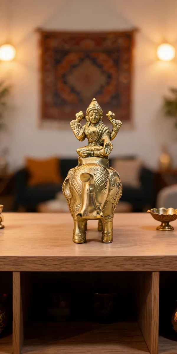 Brass_Lakshmi_Seated_On_Elephant_Idol