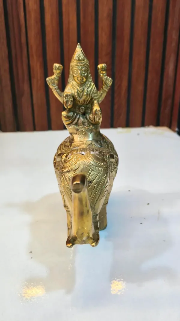 Brass_Lakshmi_Seated_On_Elephant_Idol