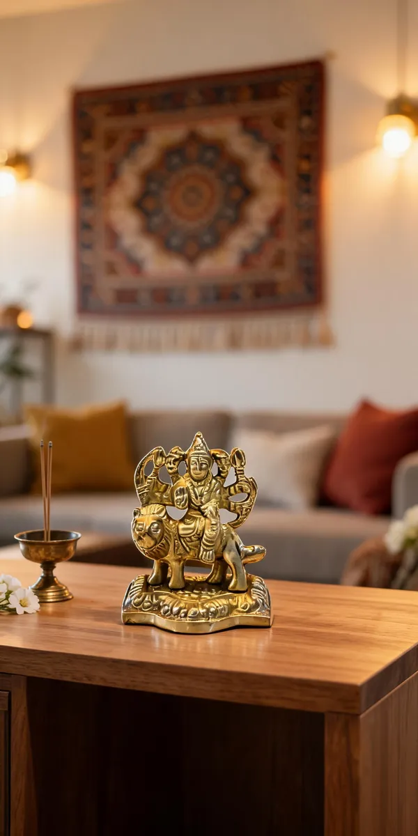 Gold_Tone_Ganesha_On_Elephant_Religious_Idol