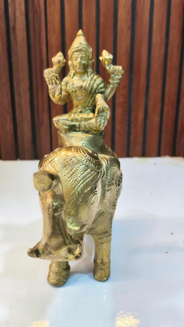 Brass_Lakshmi_Seated_On_Elephant_Idol