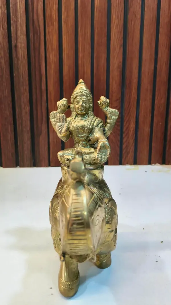Brass_Lakshmi_Seated_On_Elephant_Idol