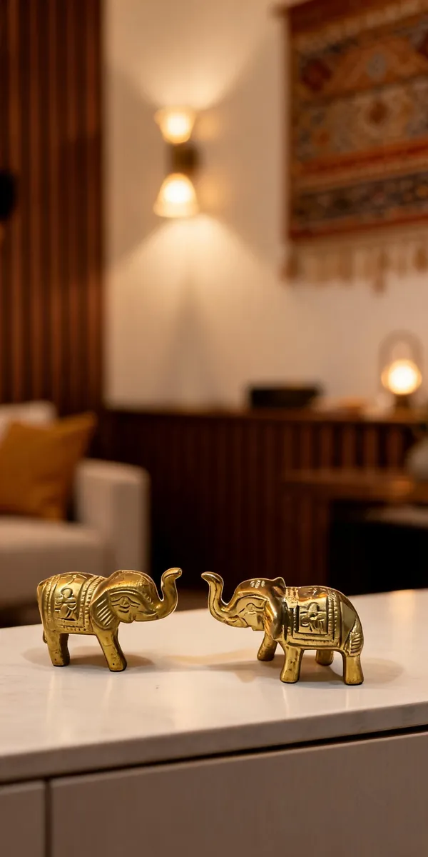 Gold_Tone_Traditional_Elephant_Figurine_Set