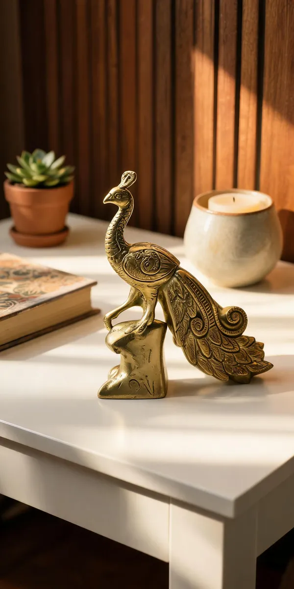 Brass_Finish_Decorative_Peacock_Figurine