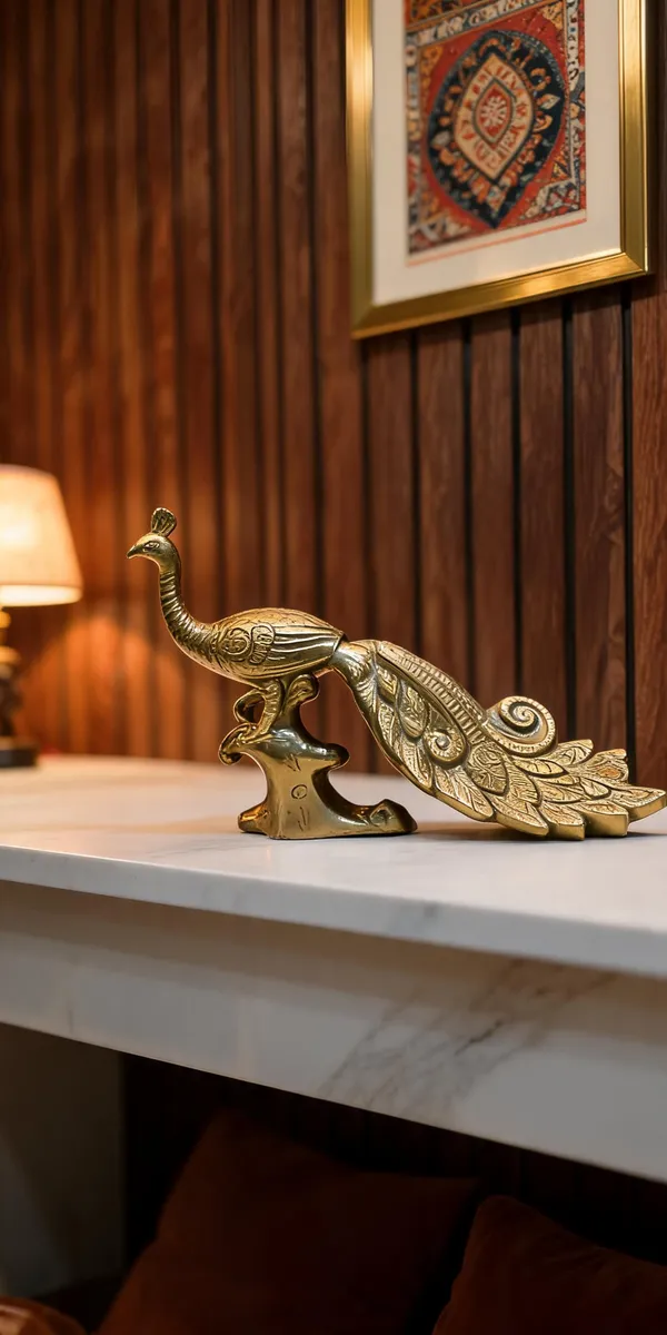 Brass_Finish_Decorative_Peacock_Figurine