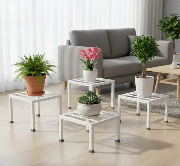 White_Modern_Metal_Plant_Stand