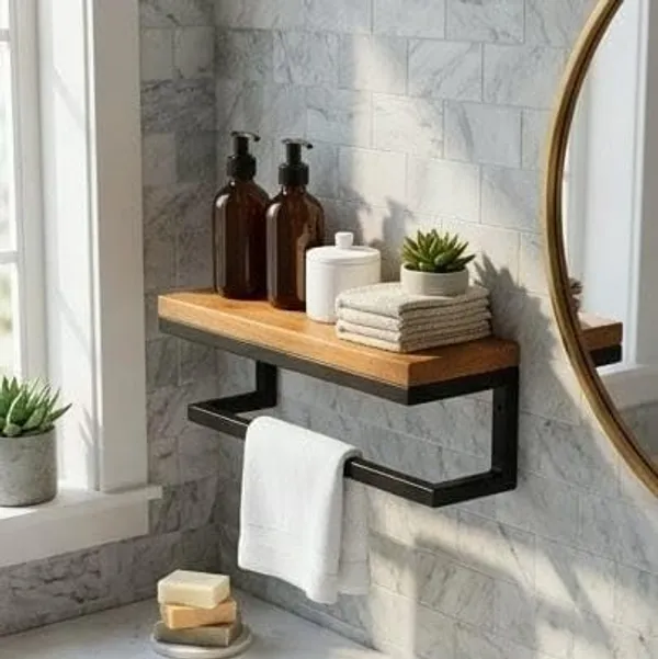 Wall_Mounted_Floating_Shelf_With_Towel_Bar