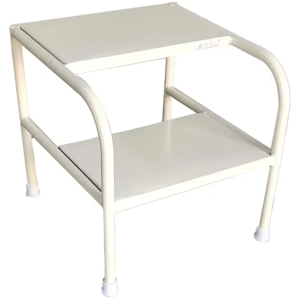 White_Metal_Two_Tier_Bedside_Table