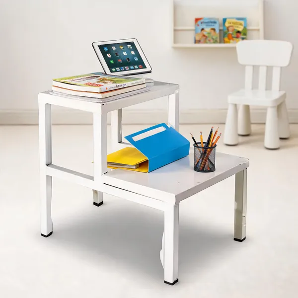 White_Metal_Two-Tier_Study_Table