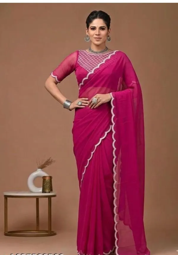 Magenta_Embellished_Half_Sleeve_Saree_for_Women