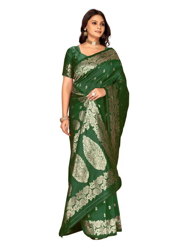 Green_Floral_Woven_Saree_for_Women