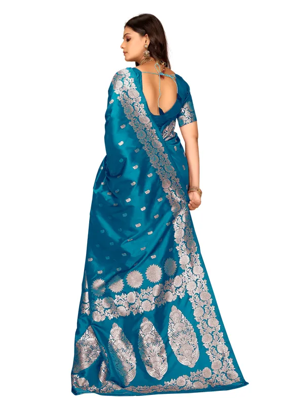 Teal_Blue_Traditional_Saree_For_Women