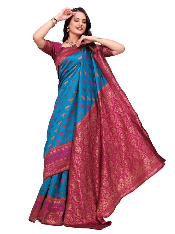 Blue_Printed_Saree_for_Women