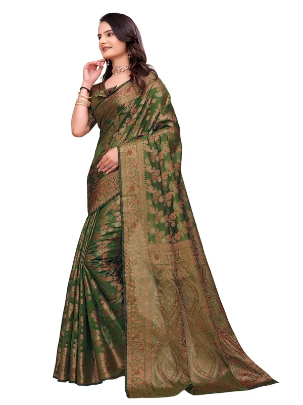 Green_Silk_Floral_Woven_Saree_For_Women