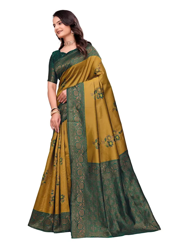 Mustard_Green_Printed_Saree_for_Women