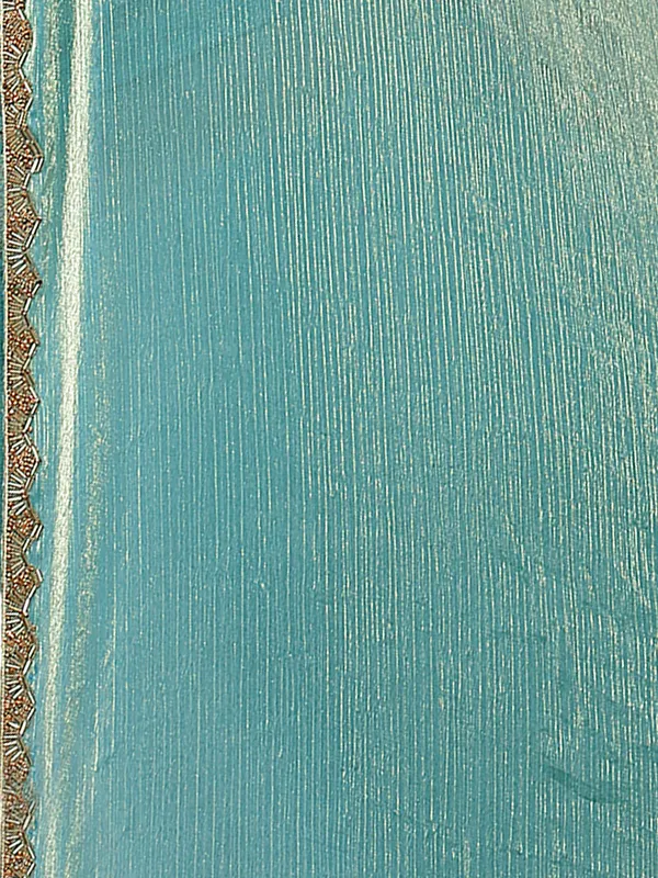 Turquoise_Sheer_Lace_Border_Saree_for_Women